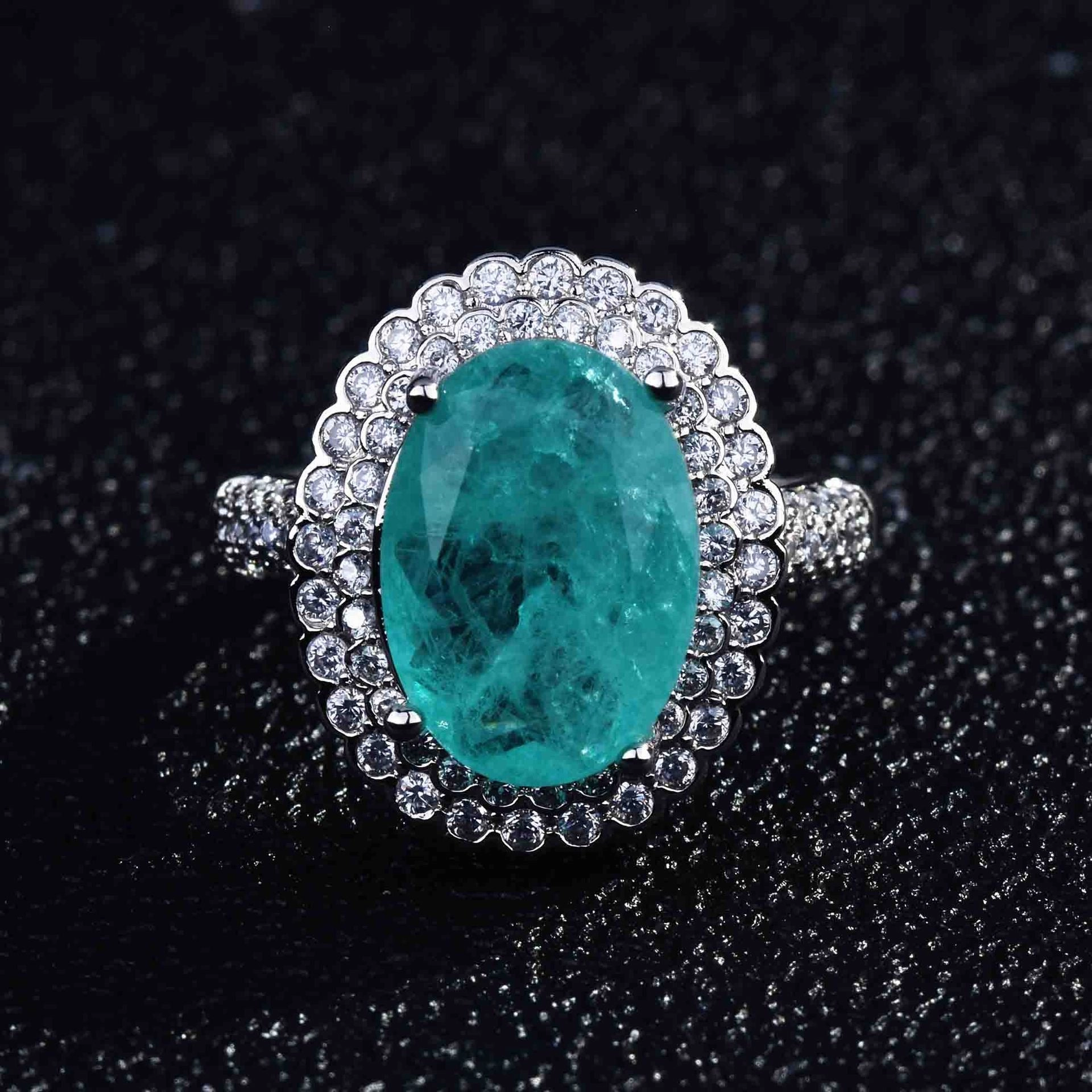 Wholesale Copper Micro Paved High Carbon Diamond Pear Shape Open Ring