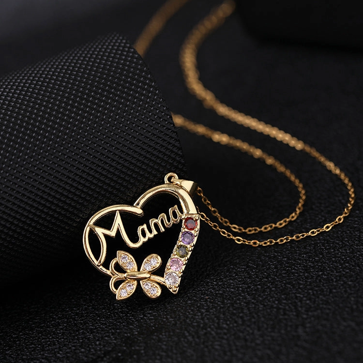 Wholesale Copper Mother's Day Mom Heart Necklace