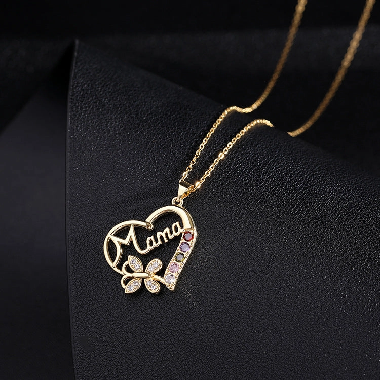 Wholesale Copper Mother's Day Mom Heart Necklace