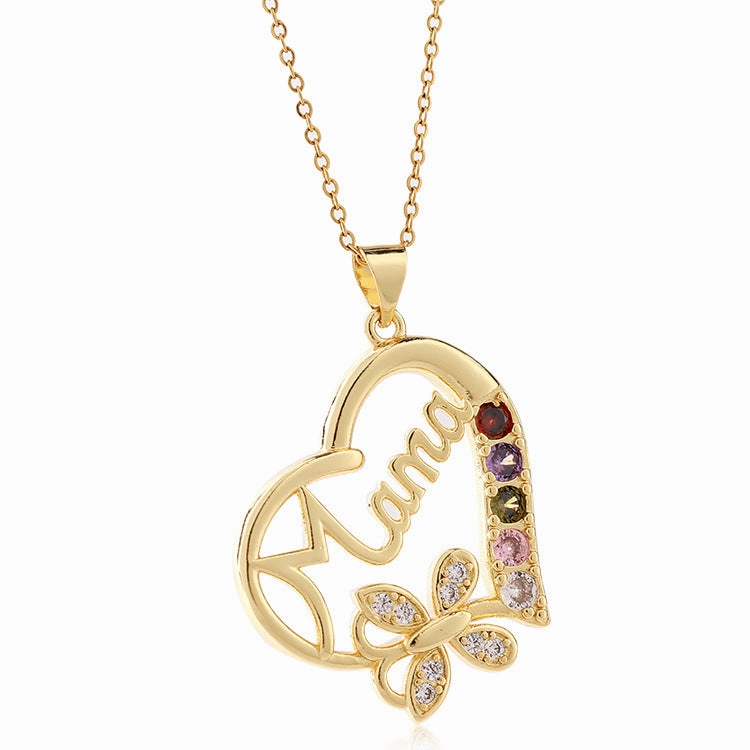 Wholesale Copper Mother's Day Mom Heart Necklace