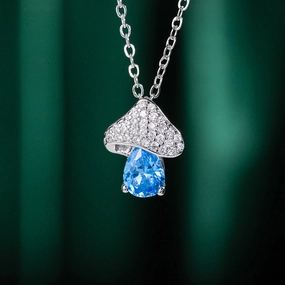Wholesale Copper Mushroom Crystal Pendant Necklace