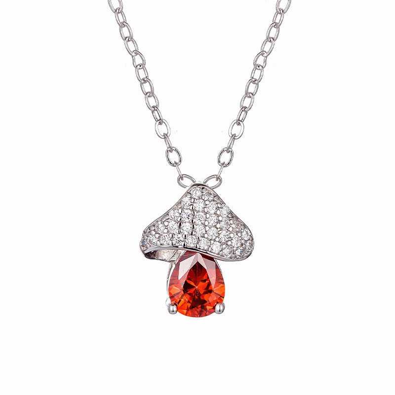 Wholesale Copper Mushroom Crystal Pendant Necklace