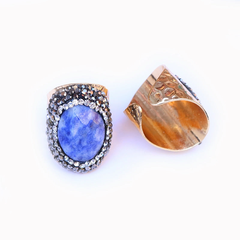 Wholesale Copper Natural Agate Stone Ring