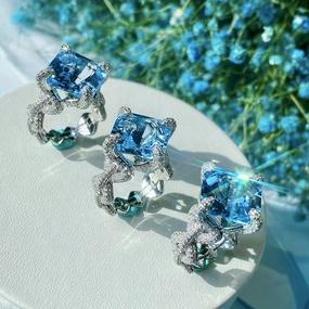 Wholesale Copper Natural Aquamarine Topaz Ring
