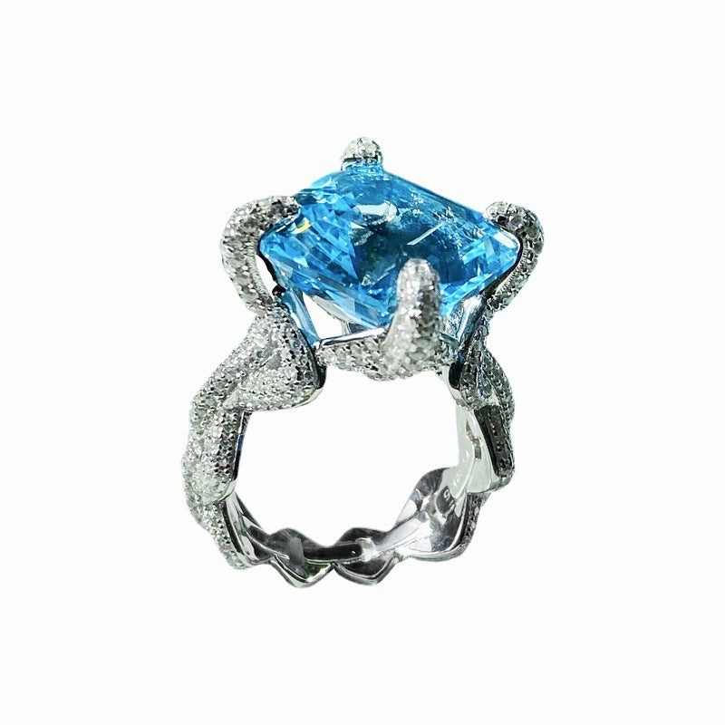 Wholesale Copper Natural Aquamarine Topaz Ring