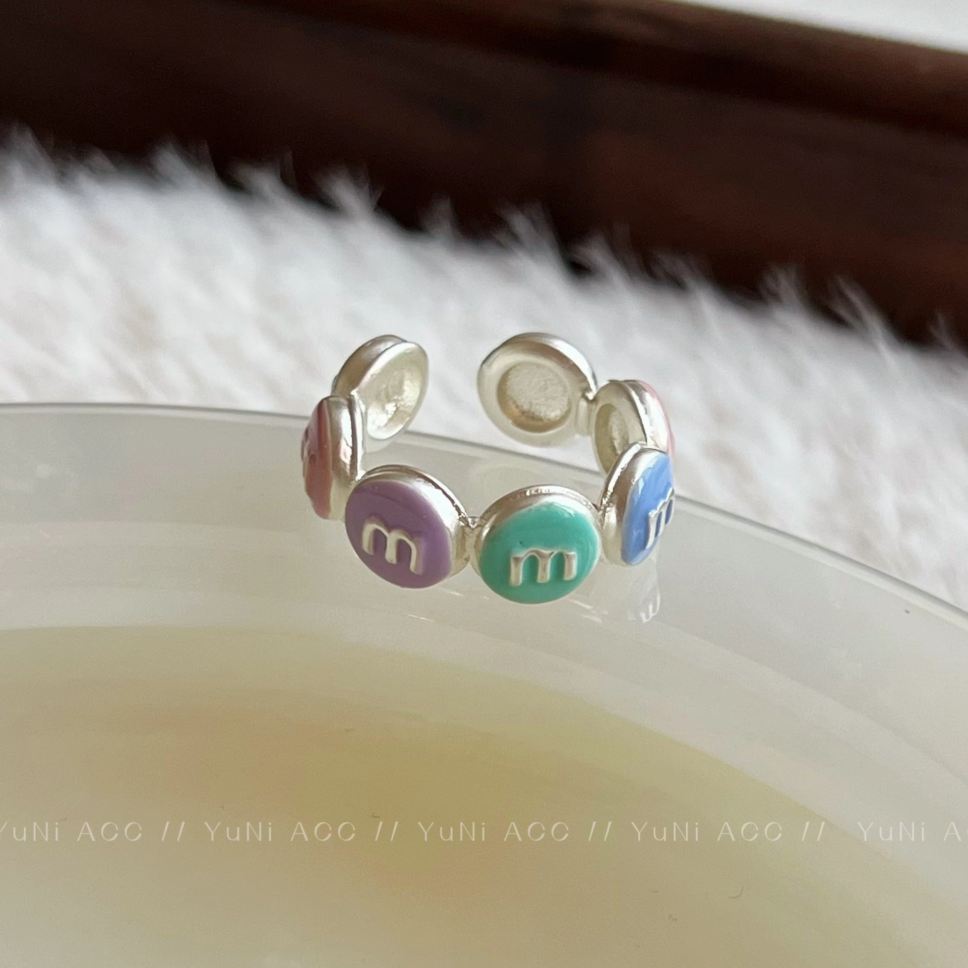 Wholesale Copper New Arrival M Bean Adjustable Colorful Ring