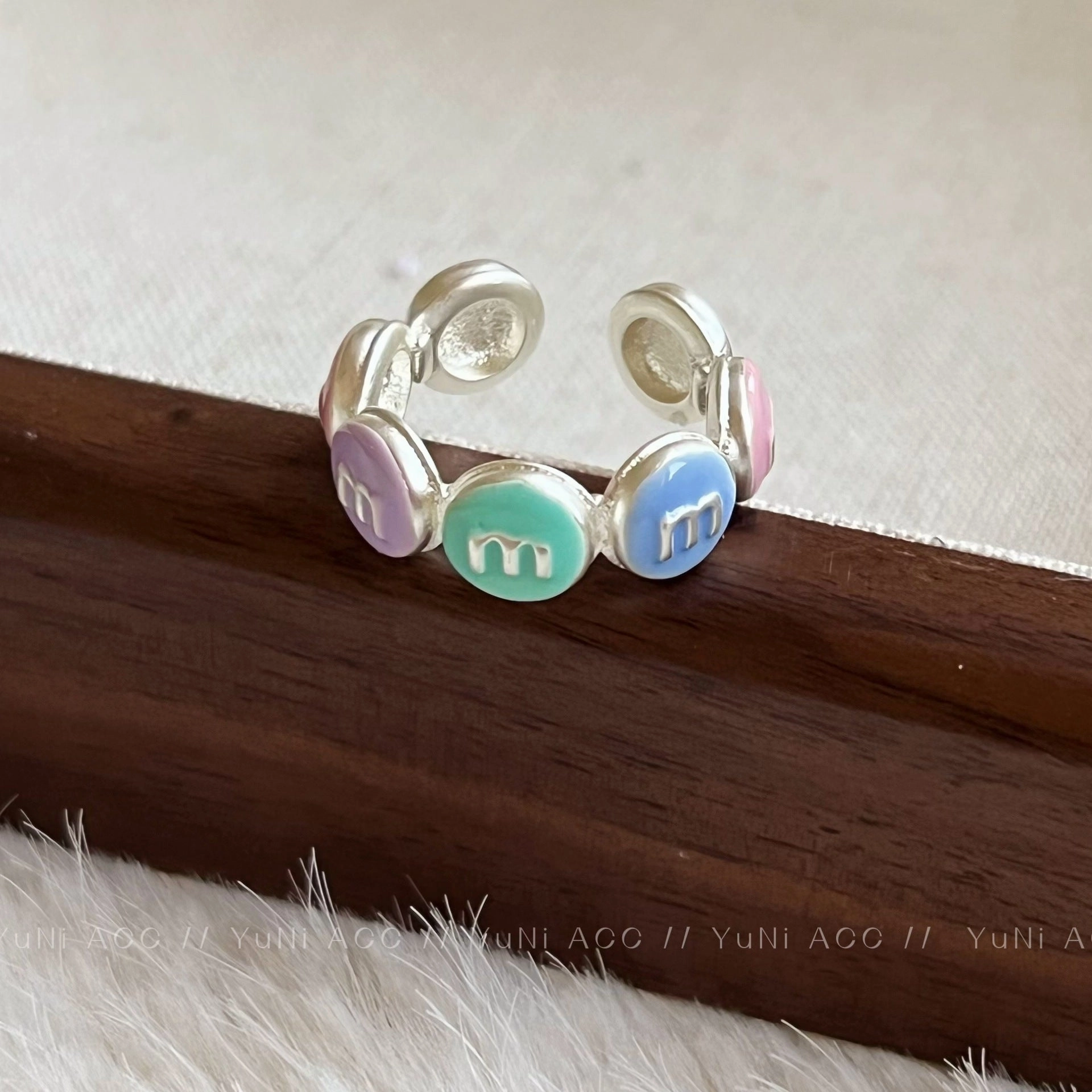 Wholesale Copper New Arrival M Bean Adjustable Colorful Ring