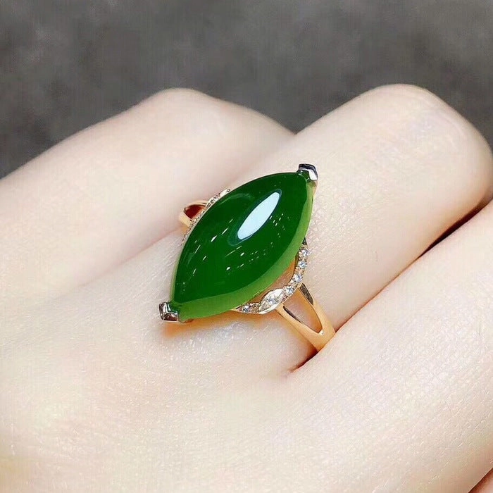 Wholesale Copper Olive Shaped Imitation Mosang Diamond Rings
