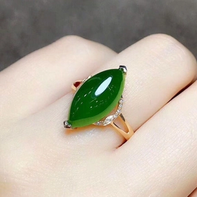 Wholesale Copper Olive Shaped Imitation Mosang Diamond Rings