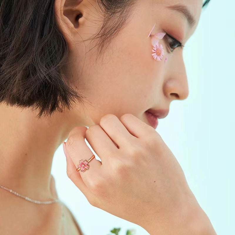 Wholesale Copper Peach Blossom Rotating Ring