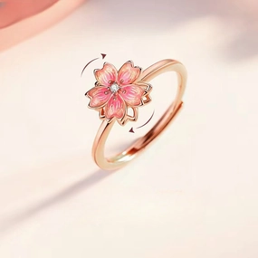 Wholesale Copper Peach Blossom Rotating Ring