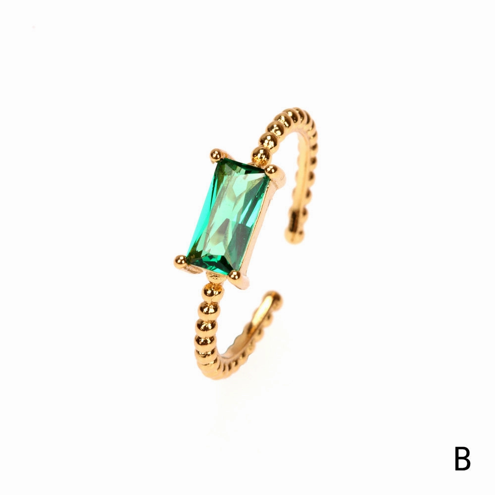 Wholesale Copper Plated Gold Inlaid Zircon Open Ring