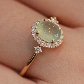 Wholesale Copper Plated Gold New Jade Chalcedony Ring