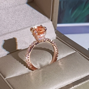 Wholesale Copper Plated Rose Gold Zircon Rings