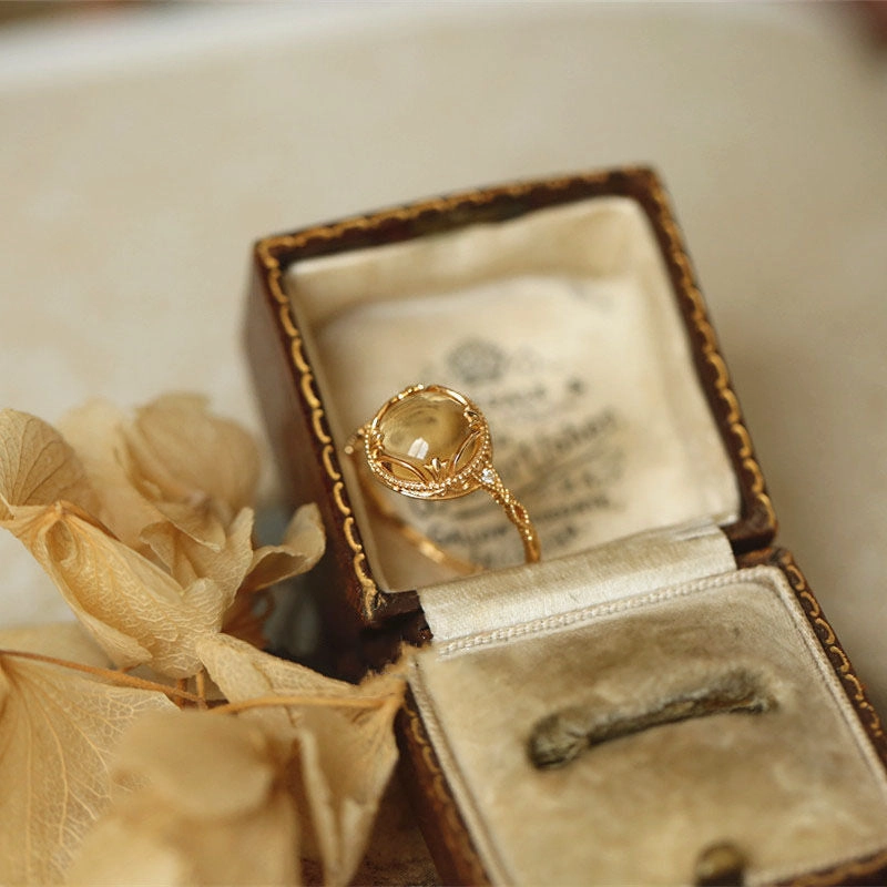 Wholesale Copper Plated Yellow Crystal Rings
