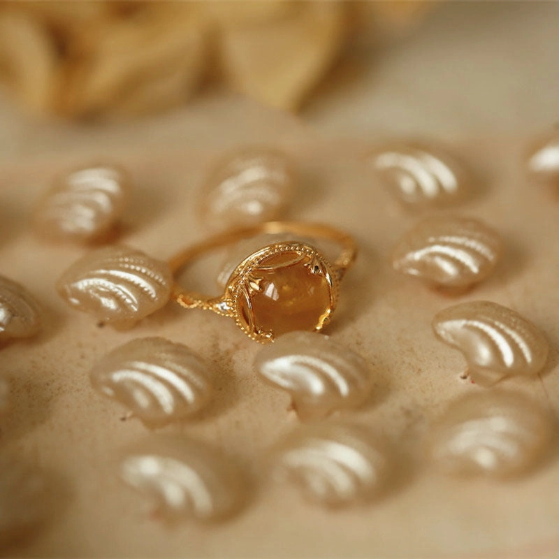 Wholesale Copper Plated Yellow Crystal Rings