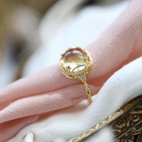 Wholesale Copper Plated Yellow Crystal Rings