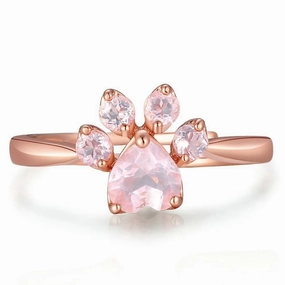 Wholesale Copper Powder Crystal Zircon Open Cat Claw Ring