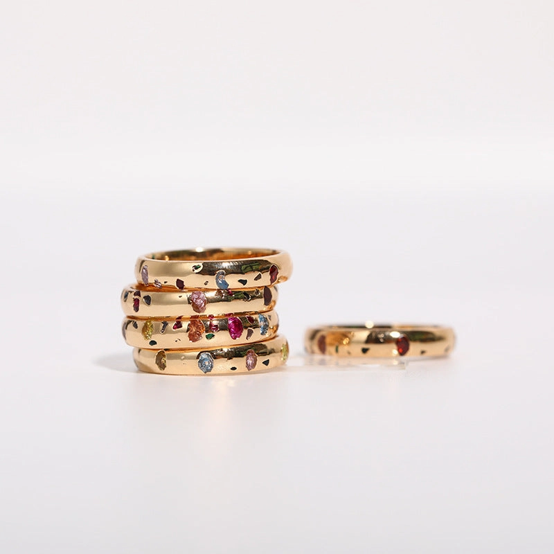 Wholesale Copper Rainbow 18K Gold Ring
