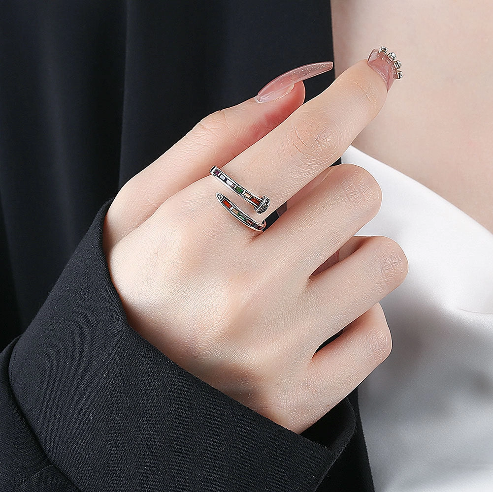 Wholesale Copper Rainbow Nail Ring