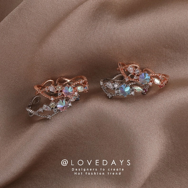 Wholesale Copper Shell Flower Open Ring