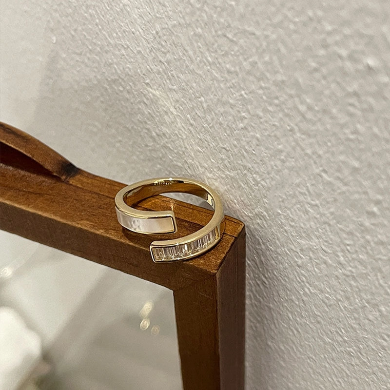 Wholesale copper silver plated fashionable emerald ring