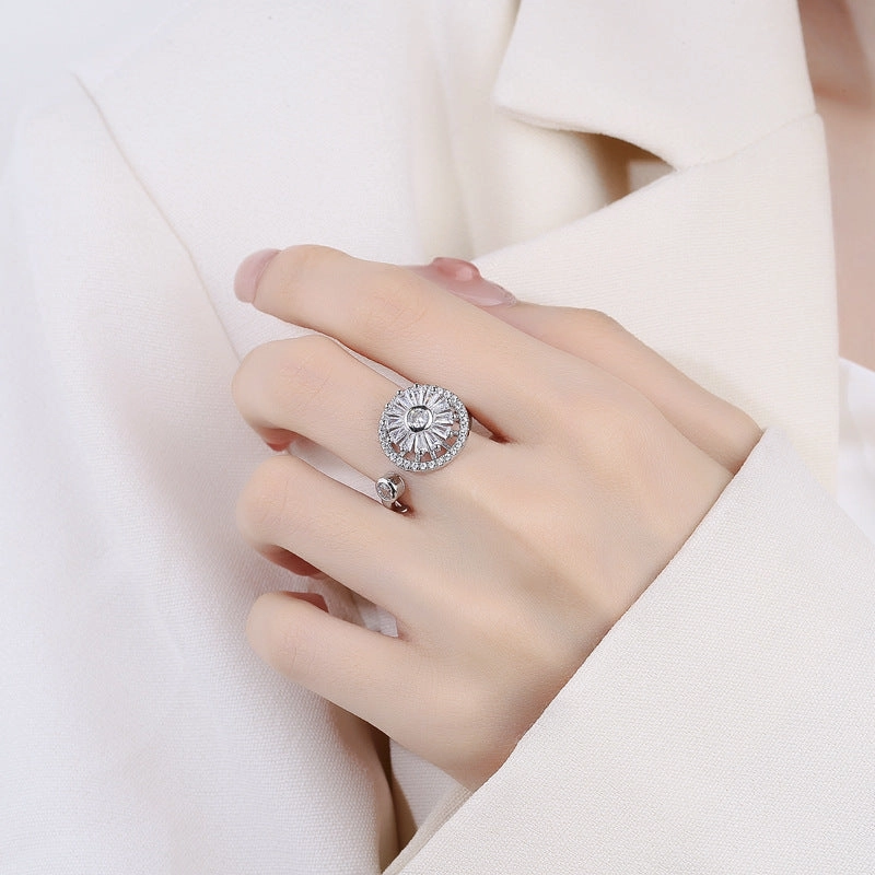 Wholesale Copper Spinning Clover Opening Adjustable Ring