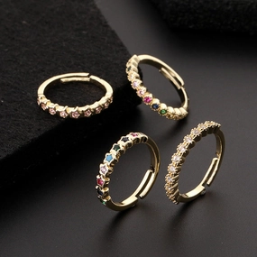 Wholesale Copper Star Rainbow Opening Adjustable Ring