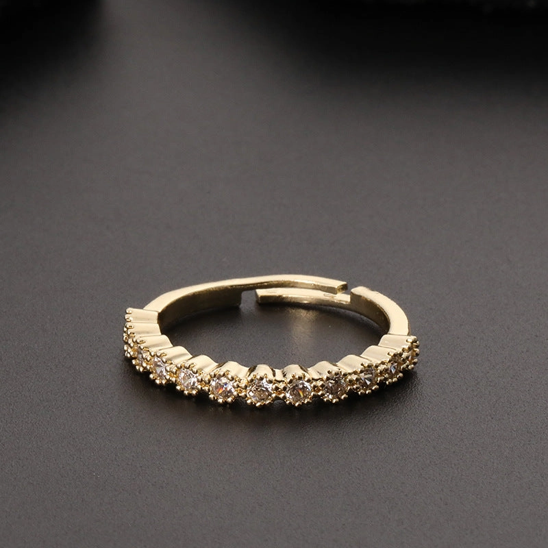Wholesale Copper Star Rainbow Opening Adjustable Ring