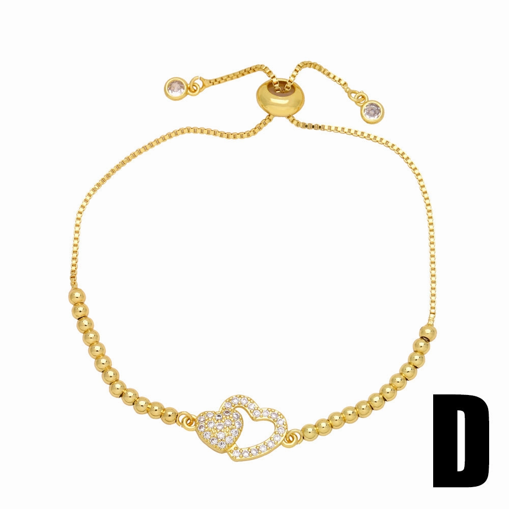 Wholesale Copper Trendy Dragonfly Heart Bracelet