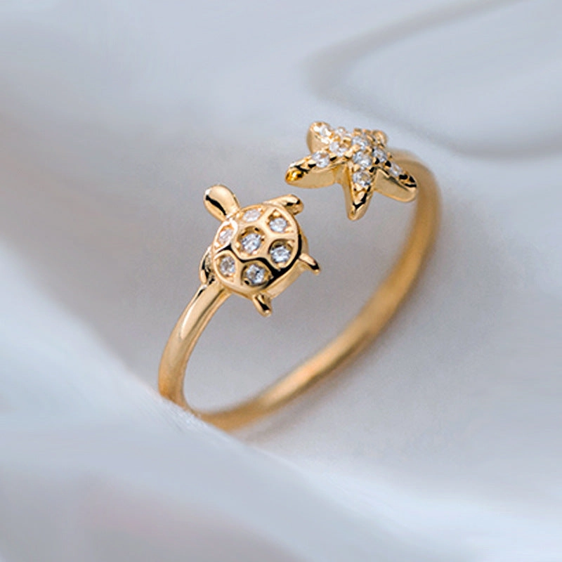 Wholesale Copper Turtle Starfish Ring