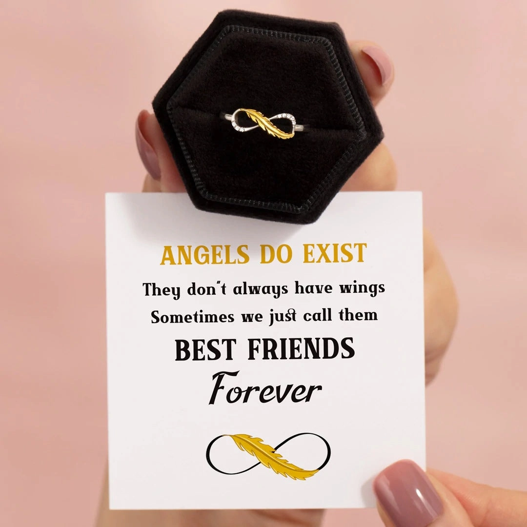 Wholesale Copper Two Tone Yellow Gold Feather Diamond Ring