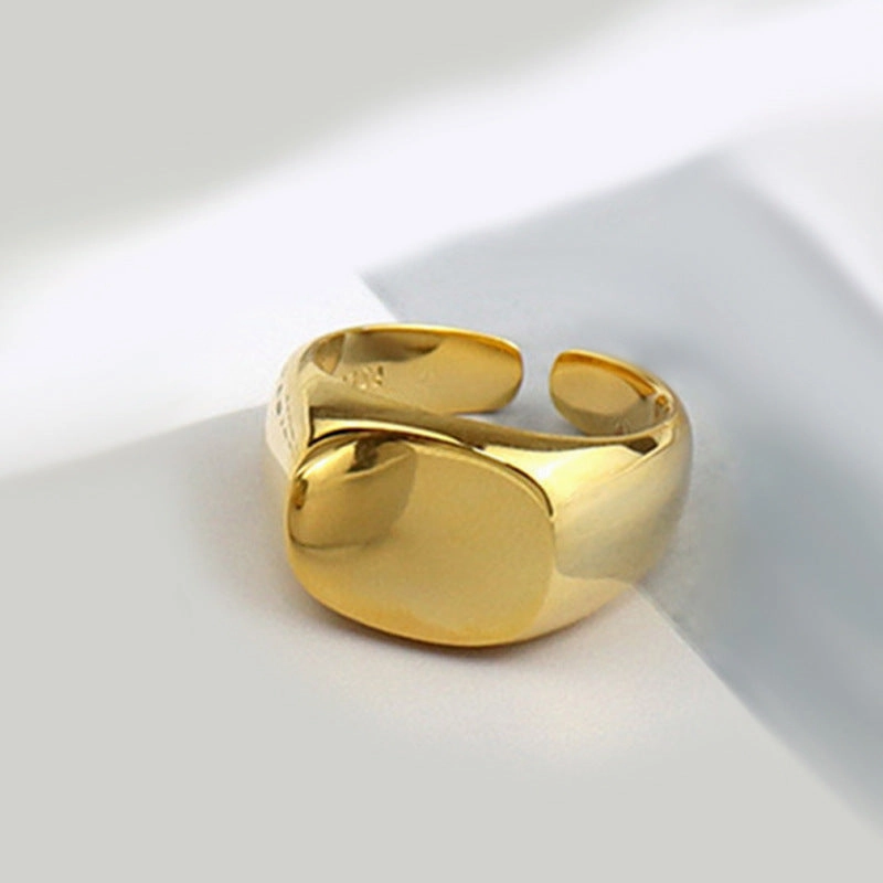 Wholesale Copper Zhendianzhibao Geometric Square Round Glossy Open Ring