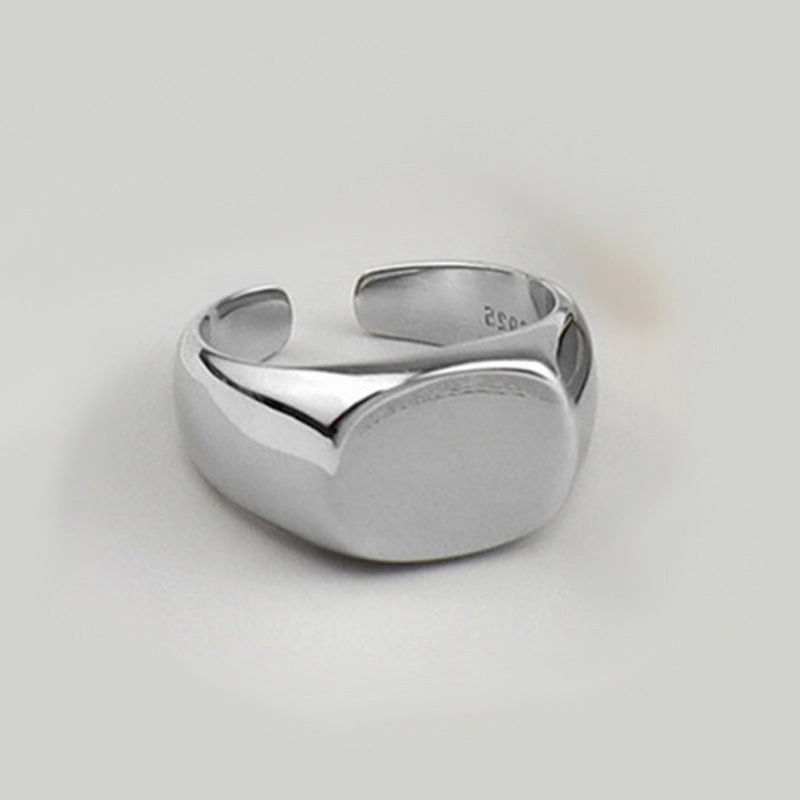 Wholesale Copper Zhendianzhibao Geometric Square Round Glossy Open Ring