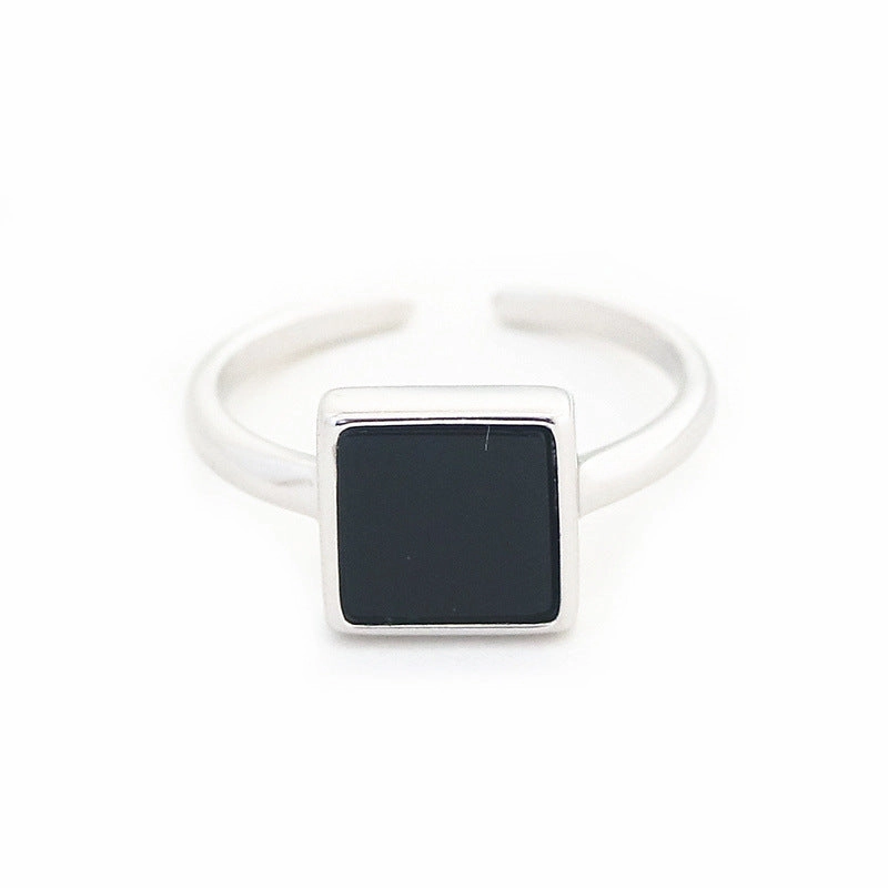 Wholesale Copper Zhendianzhibao Geometric Square Round Glossy Open Ring