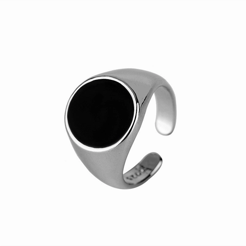 Wholesale Copper Zhendianzhibao Geometric Square Round Glossy Open Ring