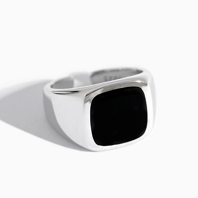 Wholesale Copper Zhendianzhibao Geometric Square Round Glossy Open Ring