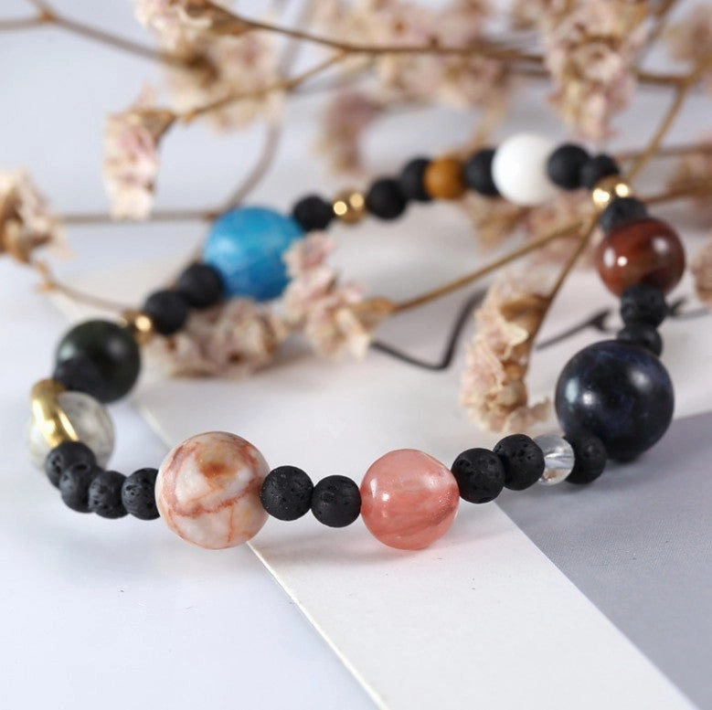 Wholesale Cosmos Galaxy Nine Planets Stretch Stone Bracelet