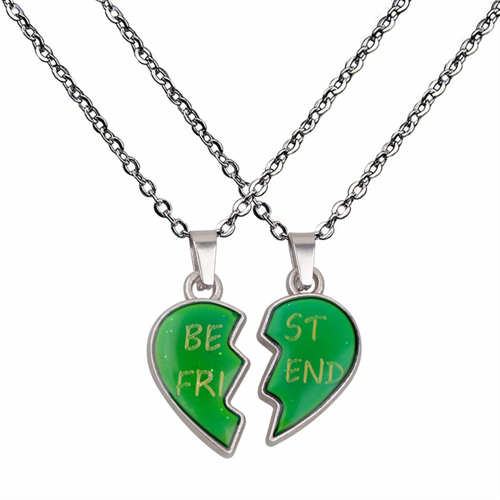Wholesale Couple Angel Wings Love Temperature Sensation Color Changing Stainless Steel Necklaces