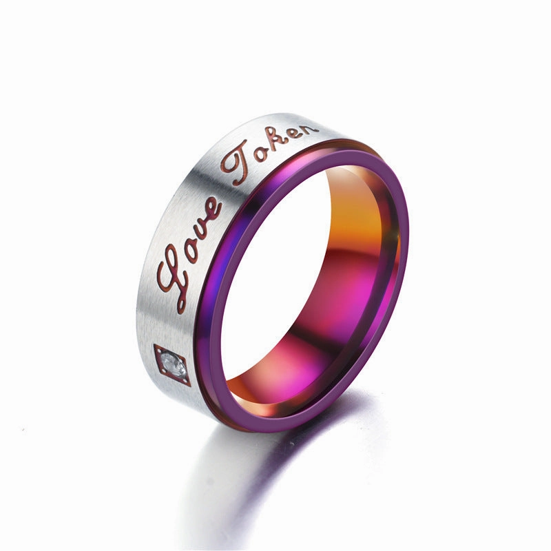 Wholesale Couple Diamonds Titanium Steel Rings