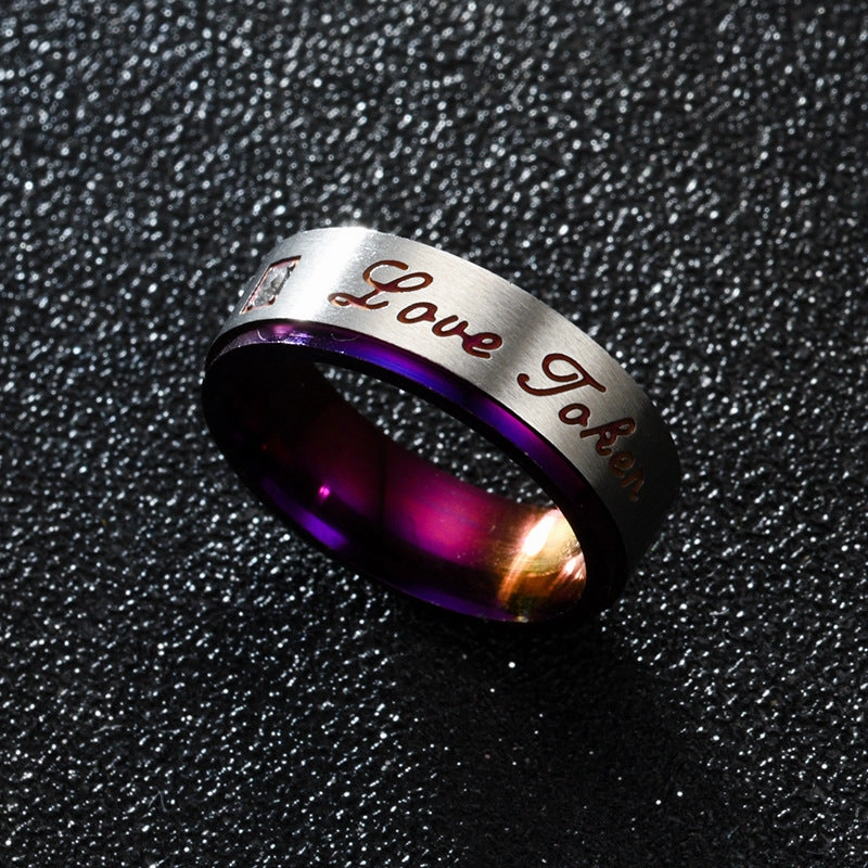 Wholesale Couple Diamonds Titanium Steel Rings