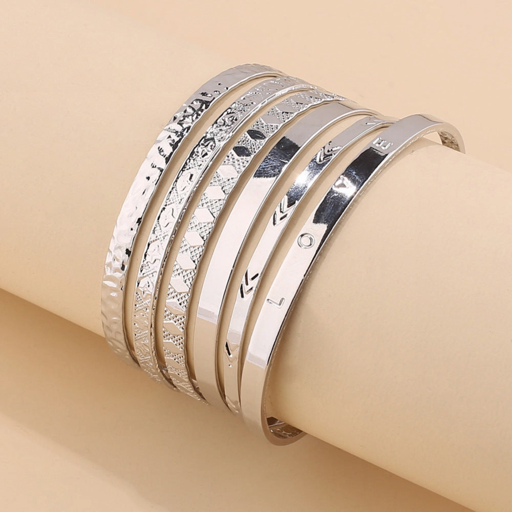 Wholesale Couple Gold Opening Iron Bracelet