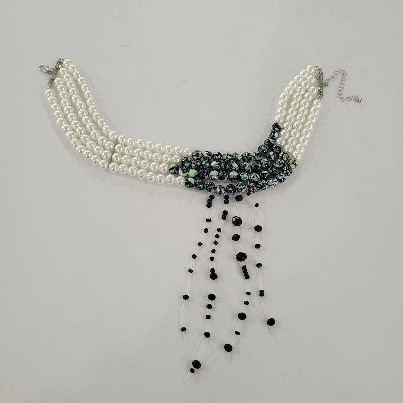 Wholesale Creative Halloween Blood Drop Tassel Imitation Pearl Acrylic Necklaces