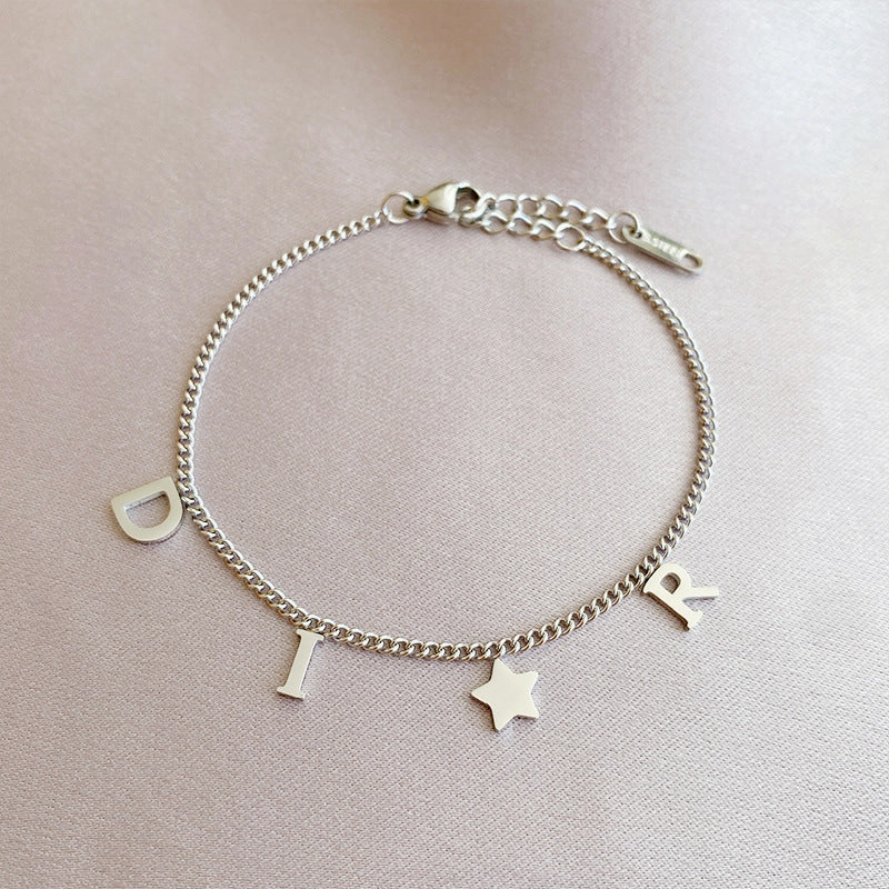 Wholesale Creative Letters Vintage Titanium Steel Bracelet