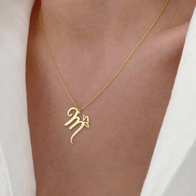 Wholesale Creative Stainless Steel English Letter Butterfly Necklace Clavicle Chain