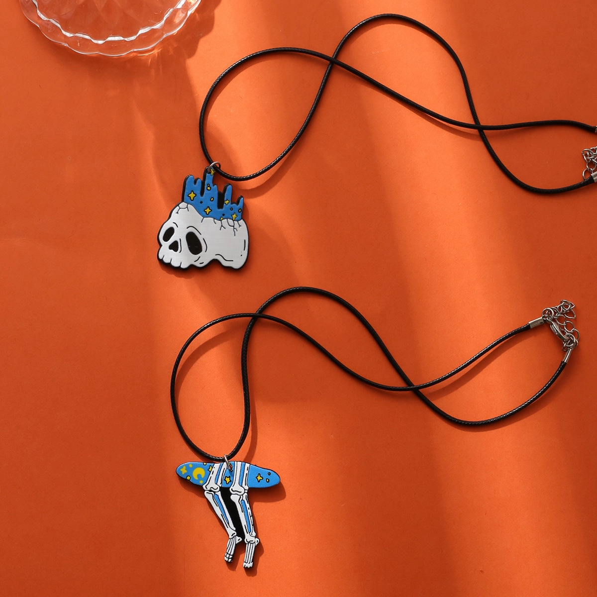 Wholesale Creative Starry Sky Skull Head Acrylic Necklace