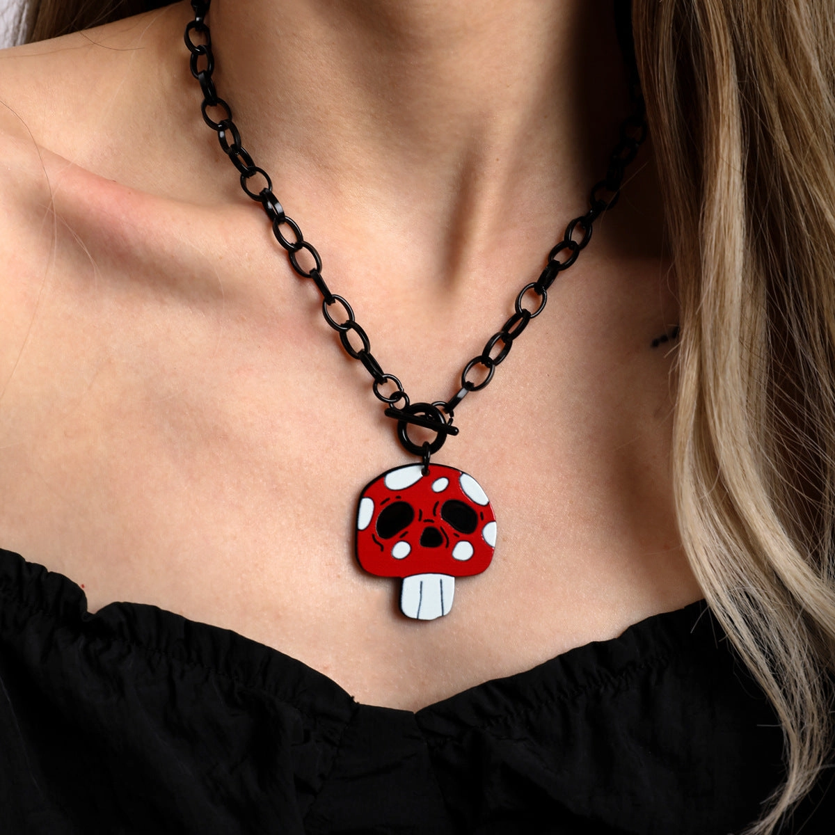 Wholesale Creative Starry Sky Skull Head Acrylic Necklace