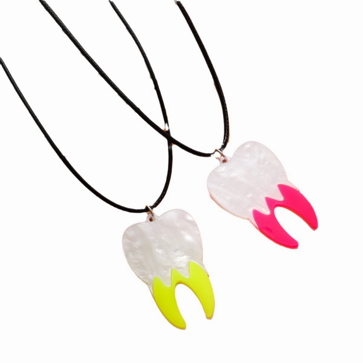 Wholesale Creative Starry Sky Skull Head Acrylic Necklace