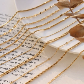 Wholesale Cross Chain Twist Chain Titanium Steel Plating 18K Gold Stainless Steel Necklaces