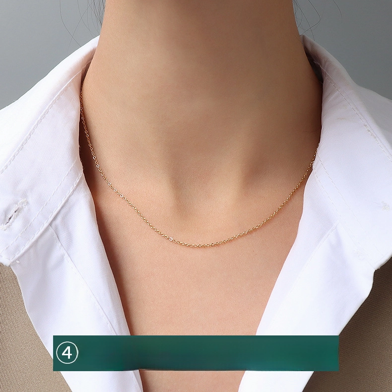 Wholesale Cross Chain Twist Chain Titanium Steel Plating 18K Gold Stainless Steel Necklaces